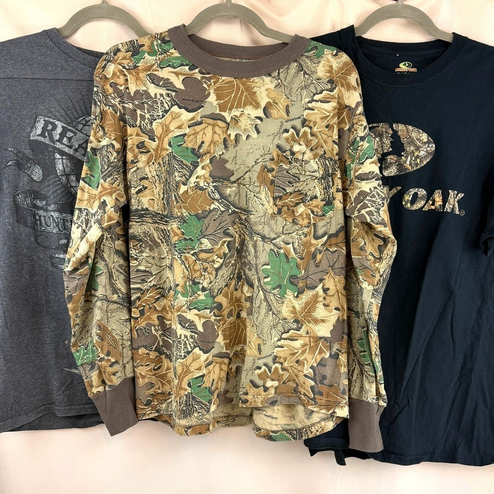 Mens T-Shirt Lot (3) MOSSY OAK REALTREE‎ Camo Hunting Fishing Camping Gorpcore